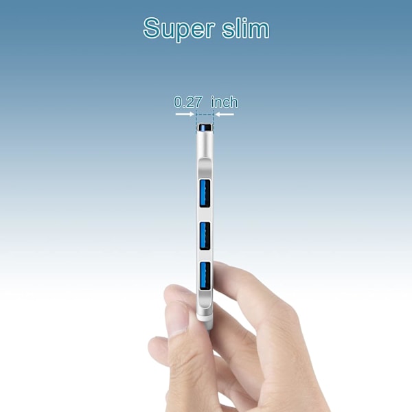 Ultra-Slim 4-portars USB-hubb, Multi USB-adapter, USB-splitter för PC, Notebook, MacBook, stationär dator, PS3 PS4, Xbox, Wii, XPS, mobil hårddisk, USB-enheter