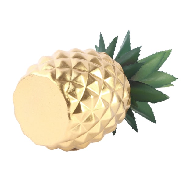 Gyllene ananas bromelia bonsai konstgjorda suckulenter konstgjorda växter hemmakontor skrivbordsdekoration (guld)