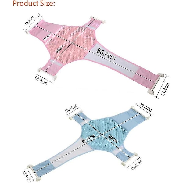 (rosa)(1st) Babybadstöd, badkarstöd Nät Justerbart Badkar Halkskyddande Nät Bekvämt Badsäte För Nyfödd Dusch Och 0-8 Månader Spädbarn Bad