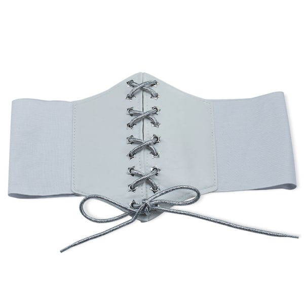 Fransk mavekontrolkorset til kvinder med nederdel, skjorte, elastisk elastisk sløjfe, femtakket stjernebredt bælte