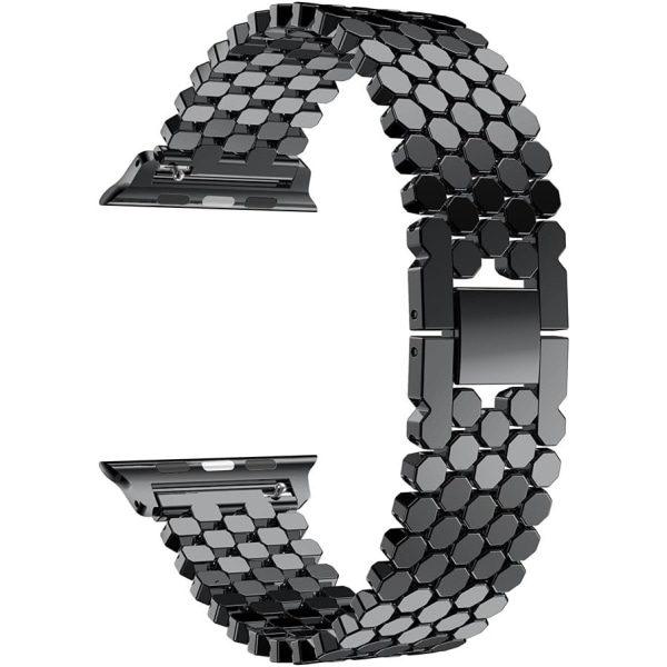 Musta - Ranneke Apple Watch 38mm, ruostumattomasta teräksestä valmistettu iWatch-ranneke