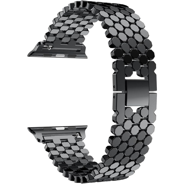 Sort - Rem til Apple Watch 38mm, Rustfrit stål iWatch Rem 8mm, Smartwatch Rem til Apple Watch Serie 3/2/1 38mm,.