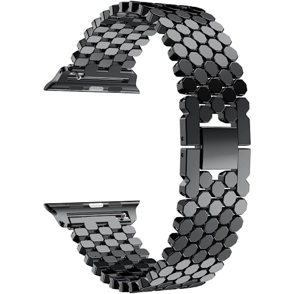 Sort - Rem til Apple Watch 38mm, Rustfrit stål iWatch Rem 8mm, Smartwatch Rem til Apple Watch Series 3/2/1 38mm,.