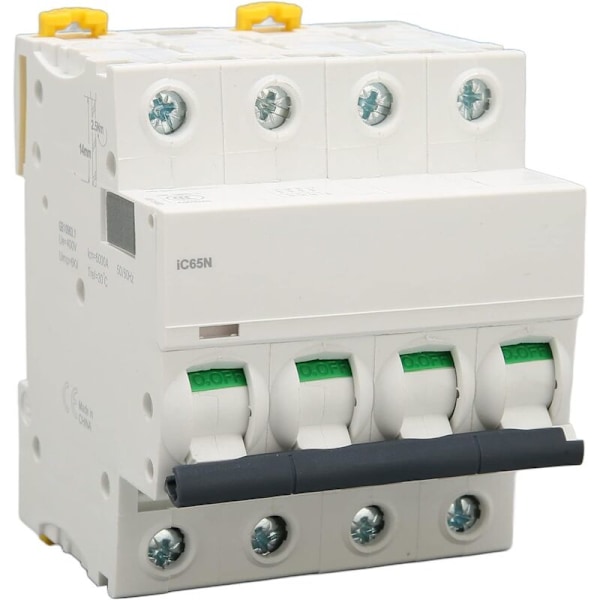 4P 400V AC miniatyrbrytare med luftbrytare, automatiskt överbelastnings- och kortslutningsskydd, 6KV brytförmåga (20A)