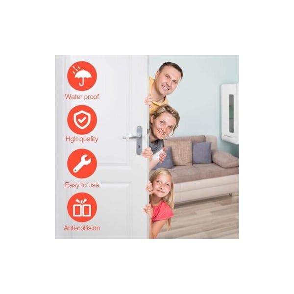 Sett med 8 dørhåndtakbeskyttelser, PVC dørhåndtak transparent antikollisjonsmatte, støtfangerring, dørhåndtakbeskytter for å beskytte vegger, dører, vind