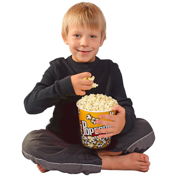 Retro-tyyliset muoviset popcorn-astiat leffaillan viettoon - 7 tuumaa korkea x 7 tuumaa ylähalkaisija (3 pakkausta)
