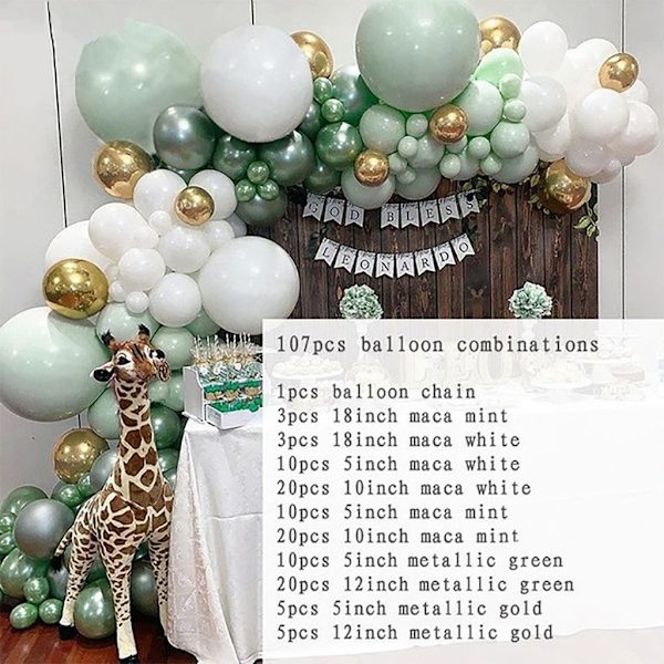 100 stycken ballongfestfödelsedag replikbåge kit girland