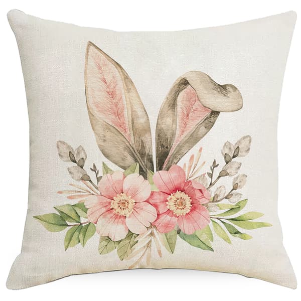 Set med 4 kuddfodral, kuddfodral 45x45cm kuddfodral dekorativa soffkuddfodral för sovrum, soffa, stol, säng, trädgård (påskhare)