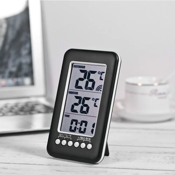 Langaton sisä- ja ulkolämpömittari digitaalisella kellolla, langaton meteo-asema ulkoanturilla, Black Friday 2020 lämpötilanvalvonta älykäs