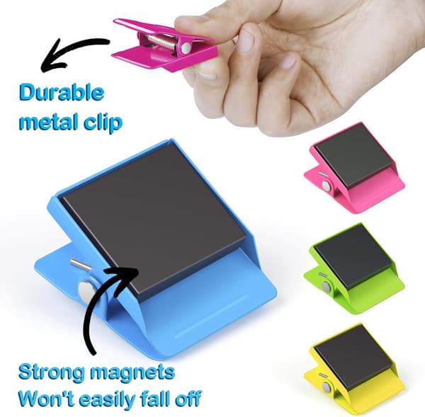 5-pack kylskåpsmagneter, kylskåpsmagnetiska klämmor, kraftiga, kylskåpsmagnetklämmor, whiteboard-magnetklämmor
