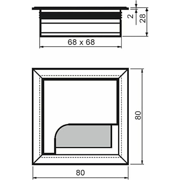 Toimistokaapelin läpivienti 80x80mm kaapelin läpivienti työpöydän kodin huonekaluihin alumiininen kaapeli carré hopea 2 huonetta