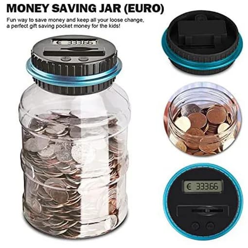 Digital spargris med LCD-display Automatisk för barn Spargris 1,8L-Vit