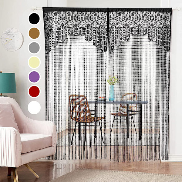 2 stk. 100x200cm snor dørgardin vinduesdekorationer rumdeler soveværelse dekorationer enkelt gardin til vindue