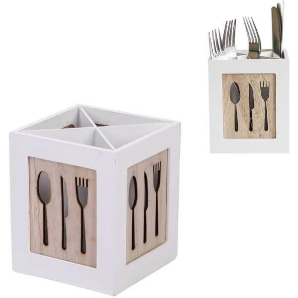 Torkställ för bestick av trä, bestickavlopp, låda för bestick i trä, separat bordsskiva gaffel ätpinnar kök