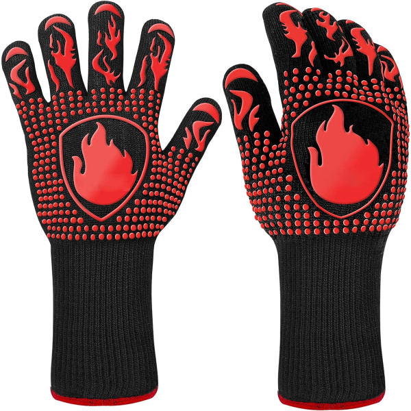 Värmebeständiga BBQ-handskar med 500 graders extremt värmebeständighet