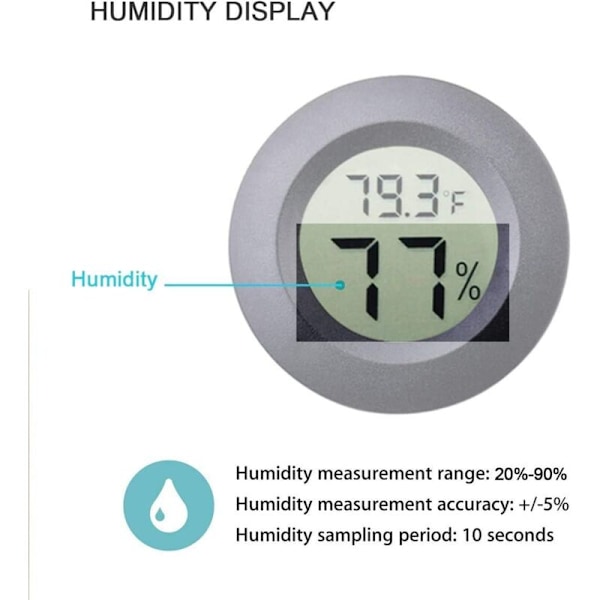 Mini hygrometer termometer LCD-skärm LCD Digital extern fuktighetsmätare för avfuktare luftfuktare växthus Babyrum fahrenheit eller celsius