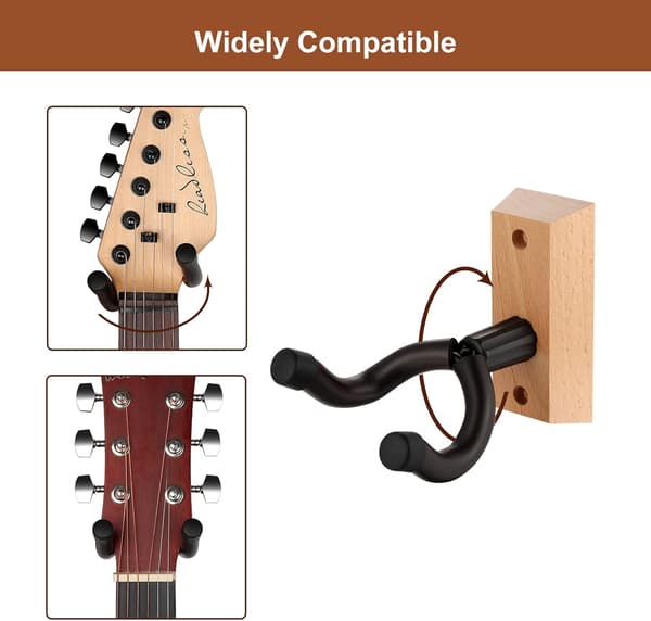 Väggmonterat gitarrställ, 3 delar klassiskt gitarrställ för bas, akustisk gitarr, banjo, mandolin, universellt trägitarrtillbehör justerbart G