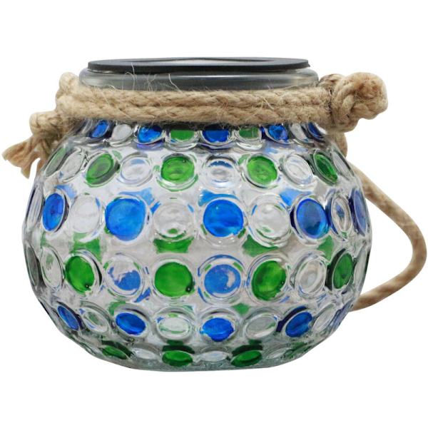 Utomhus solcellslykta, 2 st solcellslampa glas LED-boll solcellslampor i Mason Jar IP44 vattentät trädgårdslampa hängande lampa kruka dekorativ utomhus