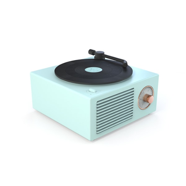 Liten multifunksjonell Bluetooth vinylplatespiller trådløs lyd (blå)