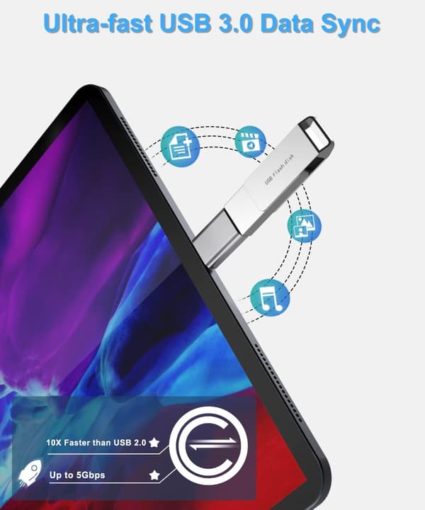 Hopea - 3-pakkaus USB C -uros USB 3.0 -naarasadapteri, Thunderbolt
