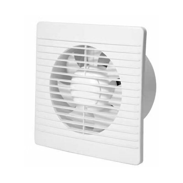 Udsugningsventilator 100 mm 12w 130m3/t med kontraventil og snoretræk, vinduesventilator og vægventilator til badeværelse, køkken, garage - 4 tommer hvid, fonepro