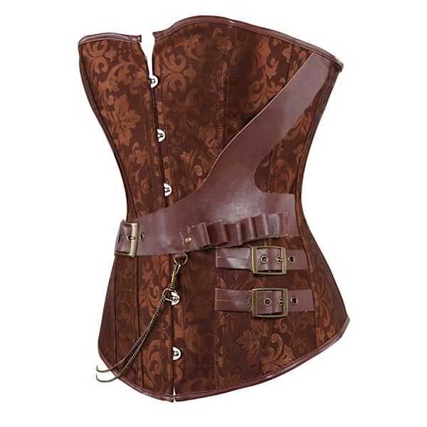 Magkontroll Korsett Punk Läder Goth Shapewear Korsett Bältad Maskerad