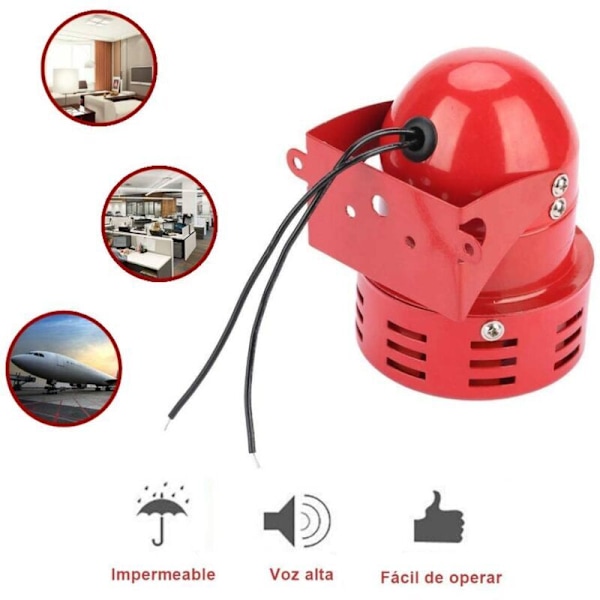 220V 110Db Mini Kablet Sirene Metal Motor Alarm Industriel Lyd Elektrisk Tyveribeskyttelse til Hjemmekontor Butik Garage Sikkerhedssystem Kit,
