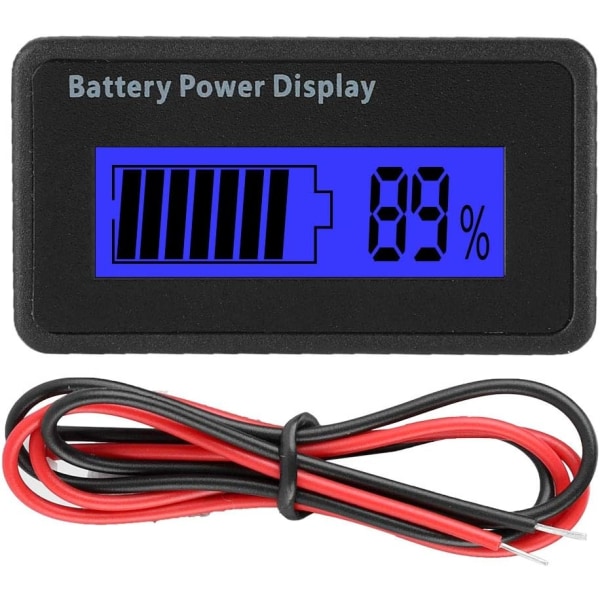 Digital batteritestare, 12-48V LCD universell batterikapacitetsmätare digital batterindikator vattentät ström batterivoltm