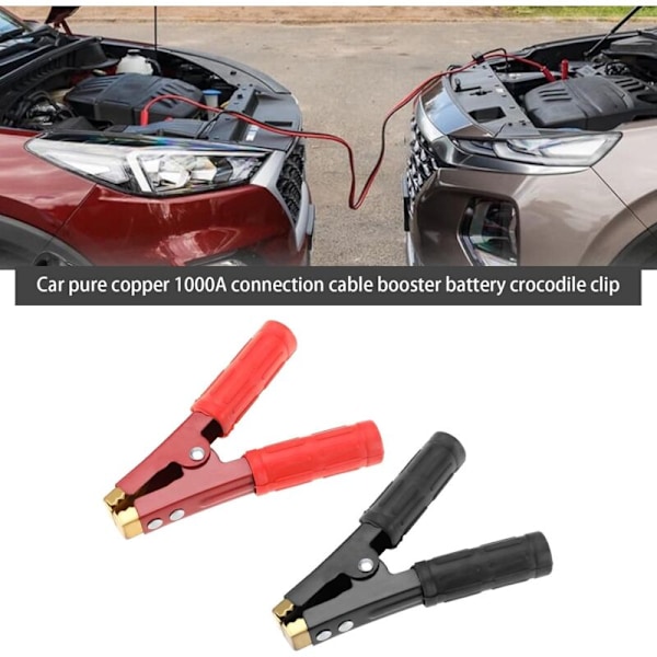 2 stk. 1000a Booster Batteri Krokodille Batteri Batterioplader Clip Stik Tilbehør til Lastbiler Bord Lastbil Lastbil Batteri