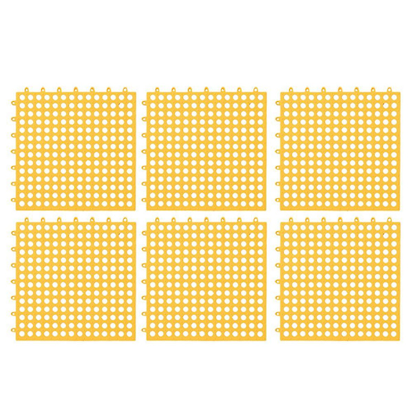 6 st Anti-halk Splicing PVC Badrum Köksmatta 30x30cm Gul