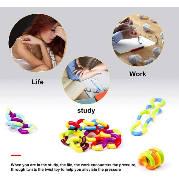 4-pakke Tangle Fidget-leketøy Tangle Fidget Avslapningsbehandling Stressavlastning Sensorisk Tangle-leketøy Stressavlastning Pedagogisk leketøy