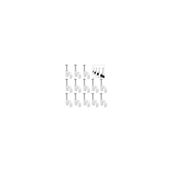 400 st runda kabelklämmor med dolda stålnaglar i 4 storlekar för kabelorganisation 4mm/6mm/8mm/10mm vit