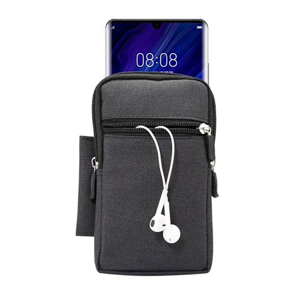 Kändisfodral för mobiltelefon, liten herrbältesväska, vertikal bältesklämma universalfodral väska smartphone 6,3 \"transportväska med karbinhake och grind h