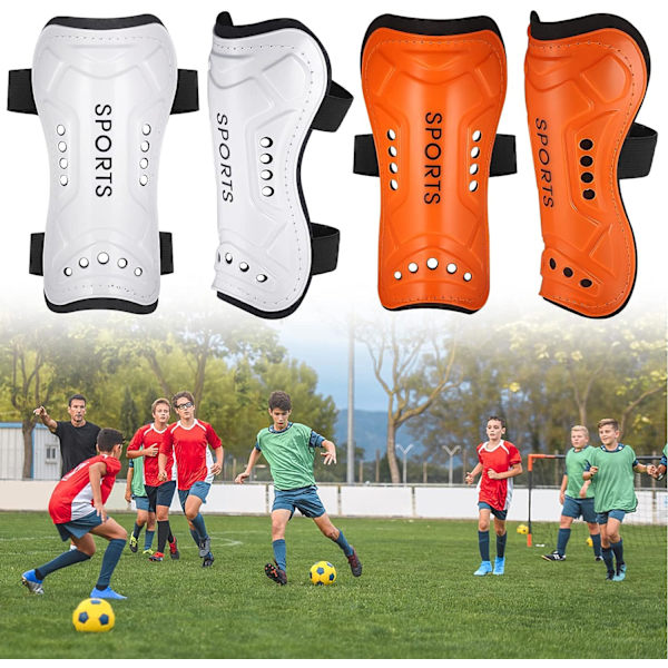 2 par fotball leggbeskyttere for barn, tenåringer leggbeskyttere, unisex pustende fotball leggbeskyttere, fotb