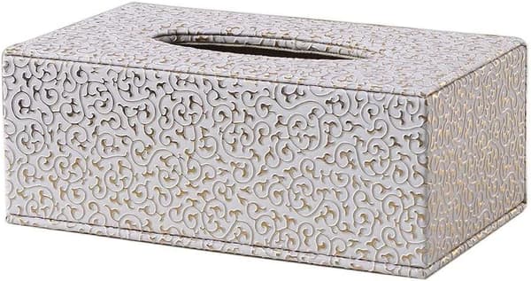 Läder pappersnäsdukslåda för hem, kontor och bil (guld)