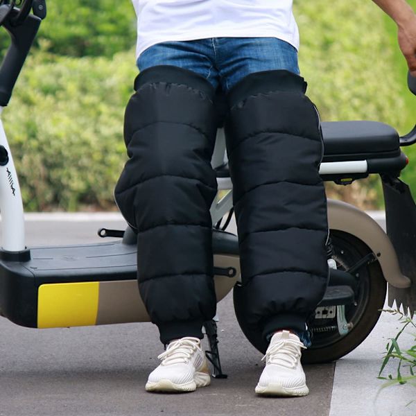 Varma motorcykelknäskydd med dragkedja, vindtät, varm, tjock vadderad knäskydd, justerbart skydd, en storlek passar alla 60cm