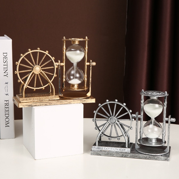 Pariserhjul timeglas dekoration enkel retro pariserhjul timeglas display form fødselsdag gave (guld)