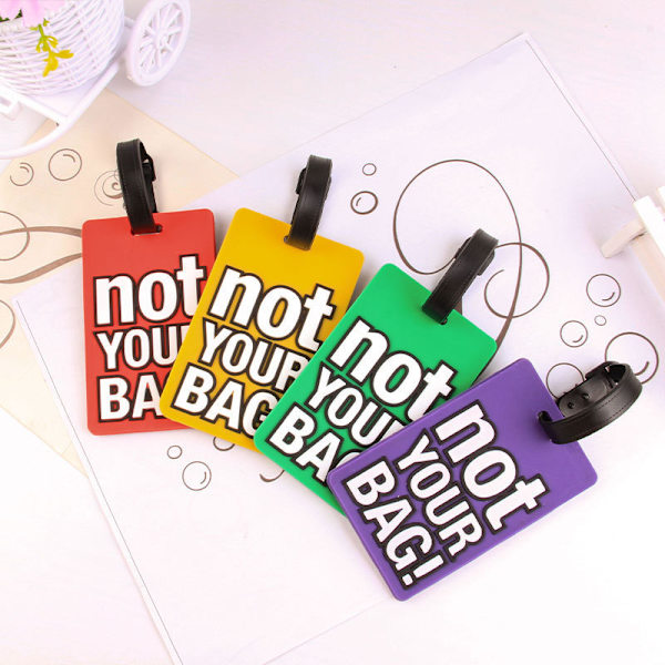 Bagasjelapper, 4 stk. bagasjelapper i PVC, bagasjelapper for reiser, koffertbagasjelapper, ID-lapper for visittkort, reisetilbehør (flerfarget)