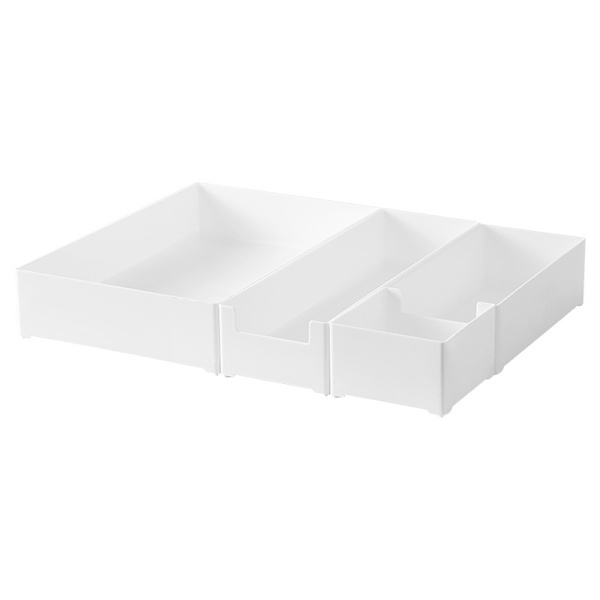 Plastförvaringslåda, förvaringslåda för tillbehör, vit, 3-pack
