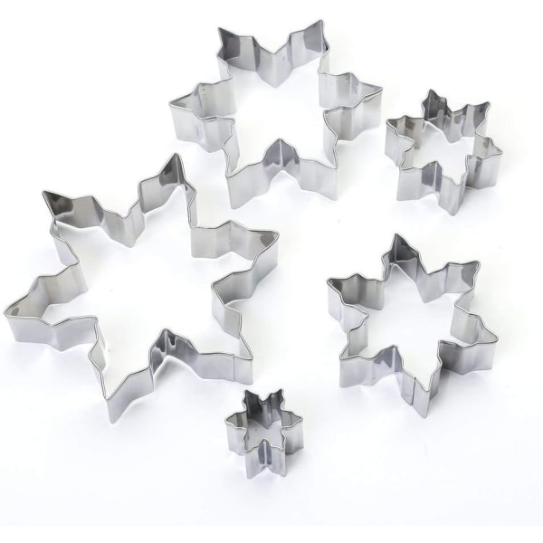 5pcs Snowflake Cookie Cutters Stainless Steel Mold Mold for Kitch