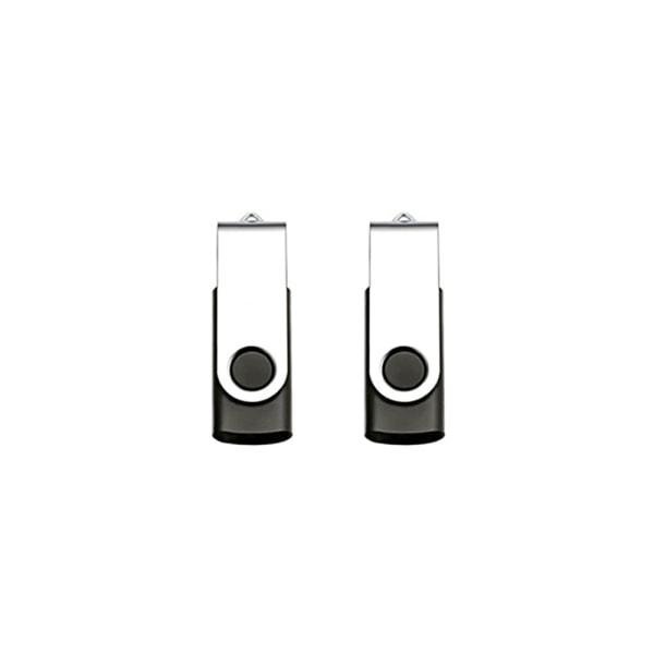 2PCS (Black) USB Flash Drive 16GB USB Flash Drive Stick USB Flash Drive Storage Rotating Disk for Laptop/PC/Car