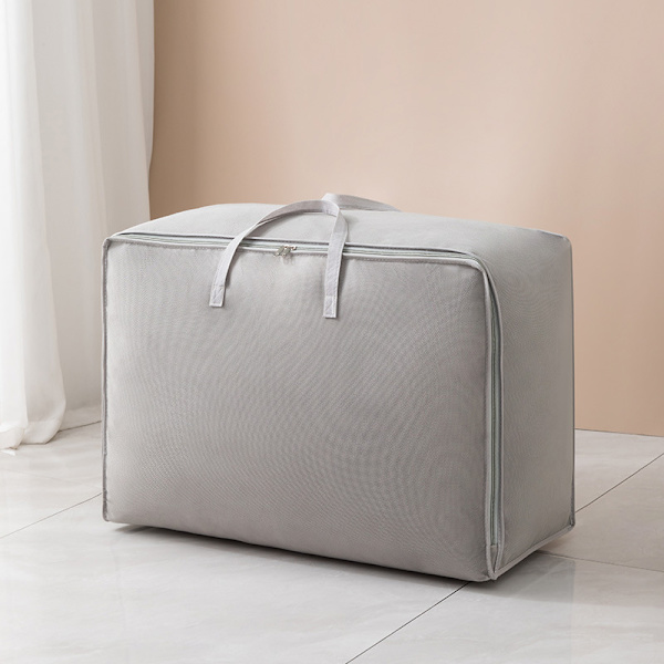 1 st (grå, ca 63*43*21cm) täcke fuktbeständig väska mobil förpackning stor kapacitet non-woven bagageväska