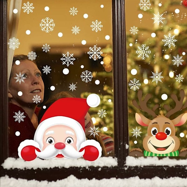 Julemærkat Julemærkat Julevindue Juledekoration Juledekoration Vægmærkat Mærkat Vinduesglas Væg Juledekoration