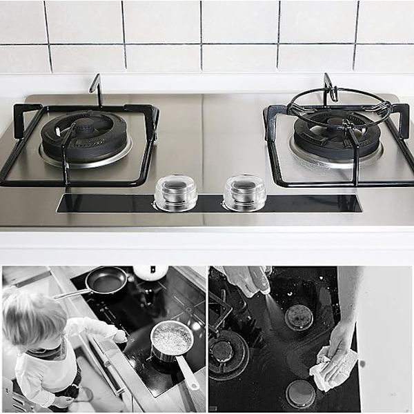 8 stk. gjennomsiktige gasskomfyr knottdeksler, gasskomfyr knottdeksel, knottdeksel for babykjøkkensikkerhet hjemmekjøkken