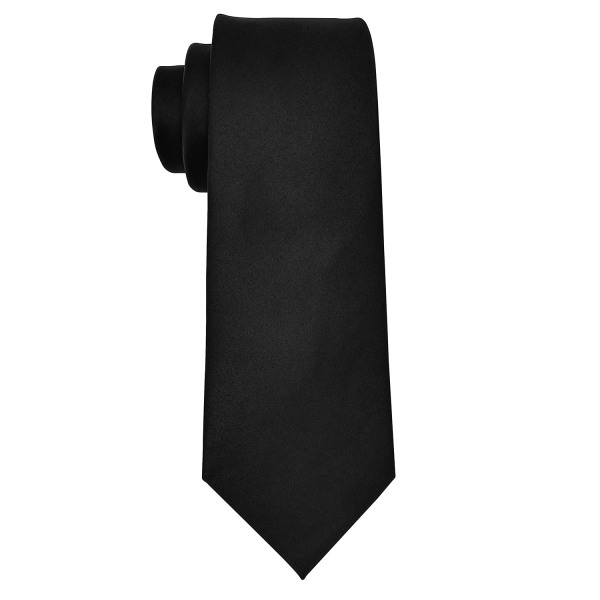 Herrslipsar Enfärgad ren färg Vanligt formella svarta slipsar för män