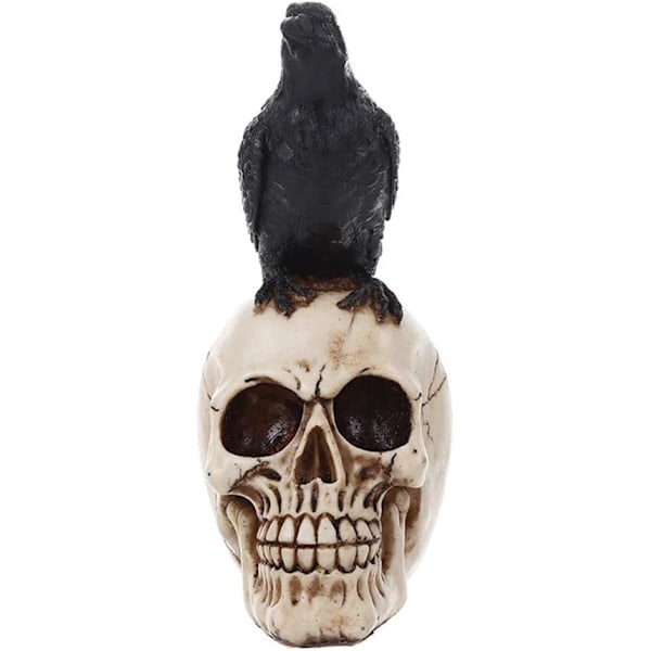 Harpiks Håndværk Statuer til Dekoration Skalle Ravn Skalle Mode Hjem Dekoration Kreativ Statue Brugerdefinerede Ornamenter (21*10*15cm/8.26*3.93*5.9inch)