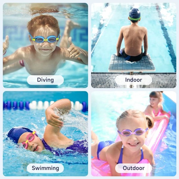 Pink Color-Børn svømmebriller, 1 pakke børn dykkerbriller til