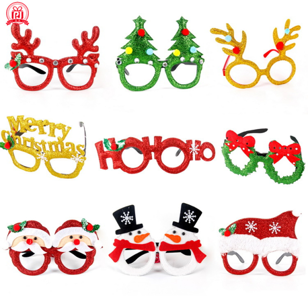 1 stk Julebriller Glitter Julefest Briller Stel Julepynt Tilbehør Julefest Julegave Kostumebriller (tilfældig stil