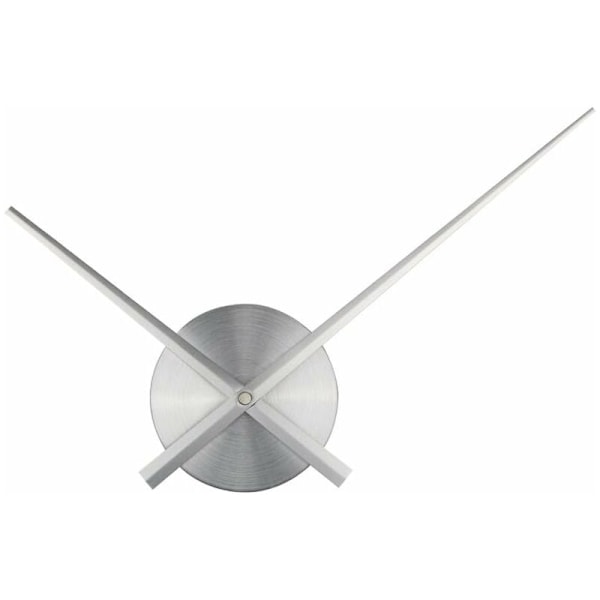 Silverfärg - stor väggklocka - 3D-visare - Quartzurverk - Kreativ fritid - inredning