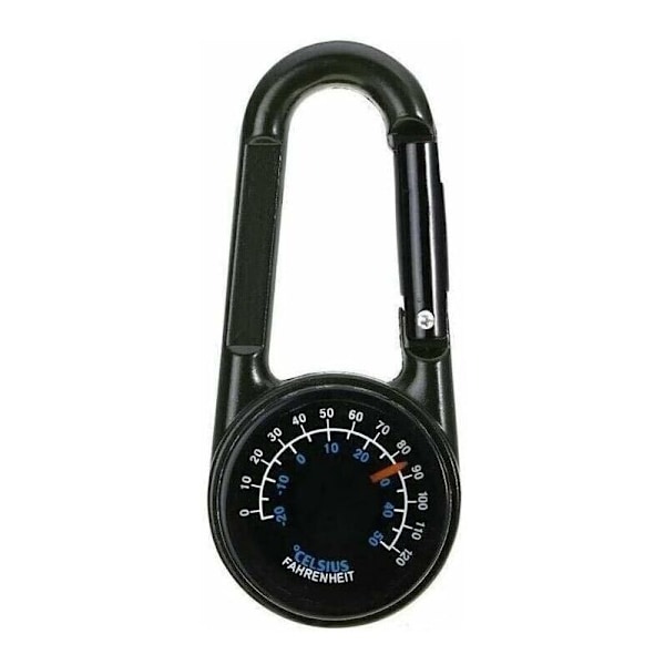 Mini Multifunktionell Karbinhake 3 i 1 Kompass Utomhus Termometer Vandring Överlevnad Virknål Ring Sup